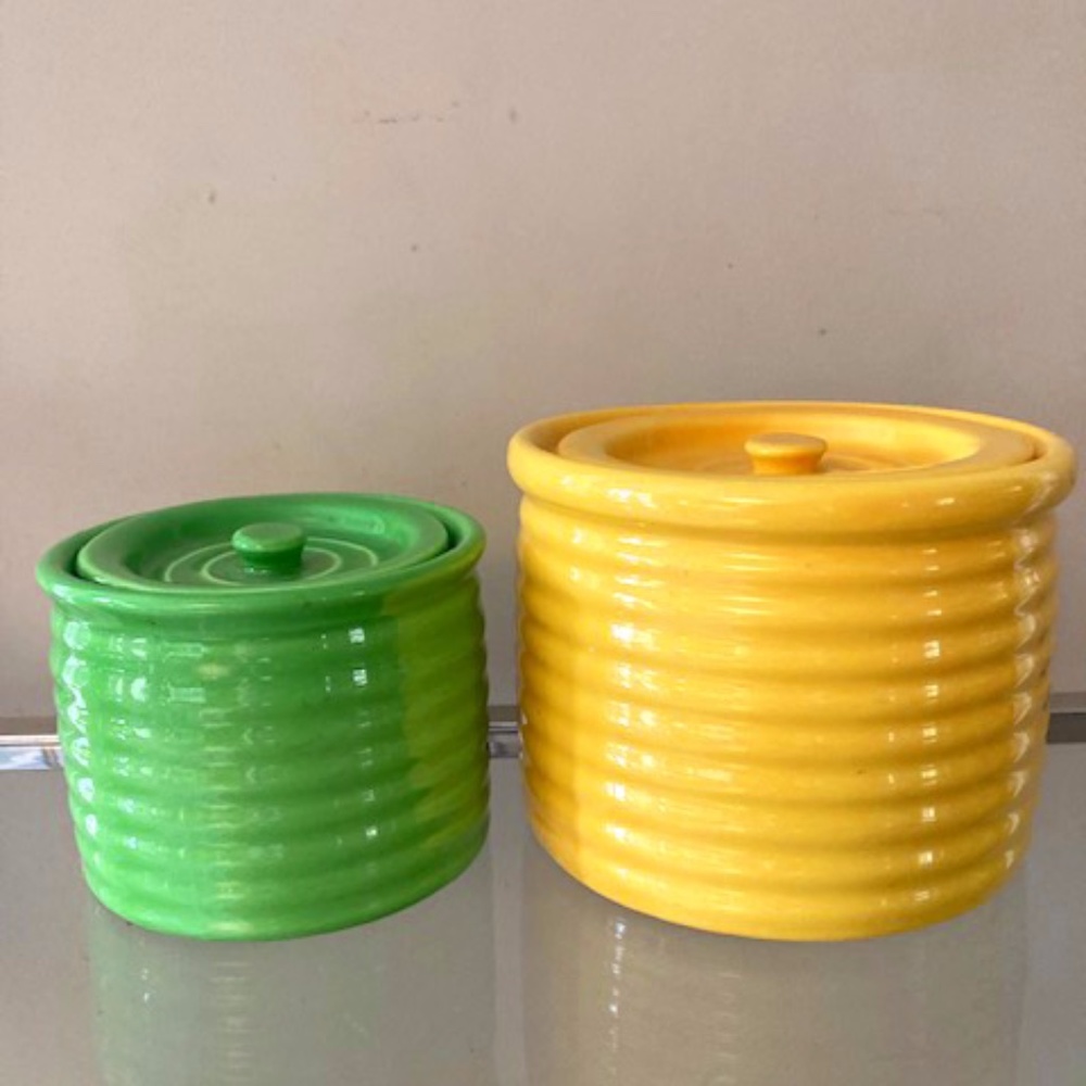 Bauer Los Angeles 2000 - Set of 2 Ringware Canisters/Counter Jars